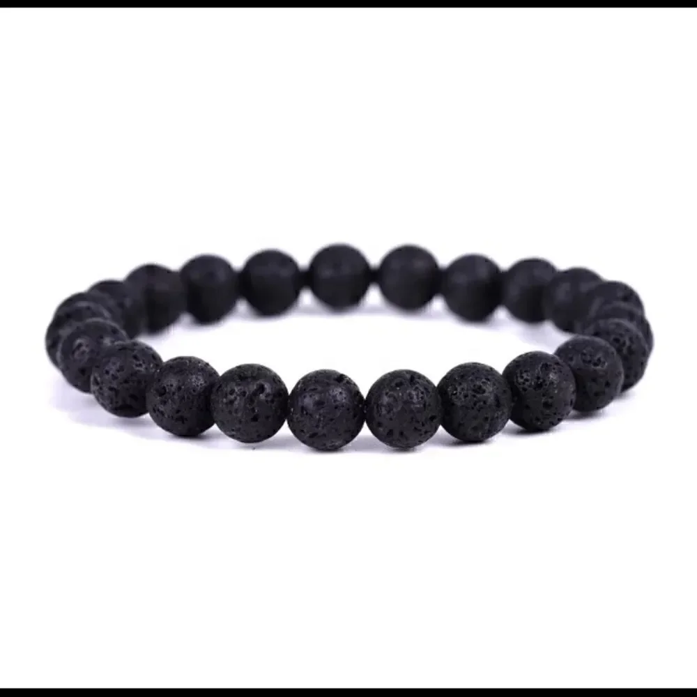 Set of (3) Lava Rock Essential Oil Diffuser Bracelets
